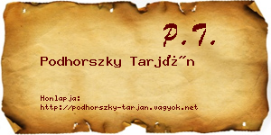 Podhorszky Tarján névjegykártya